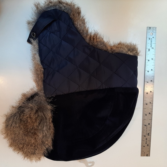 Navy corduroy faux fur bomber hat - Picture 5 of 10